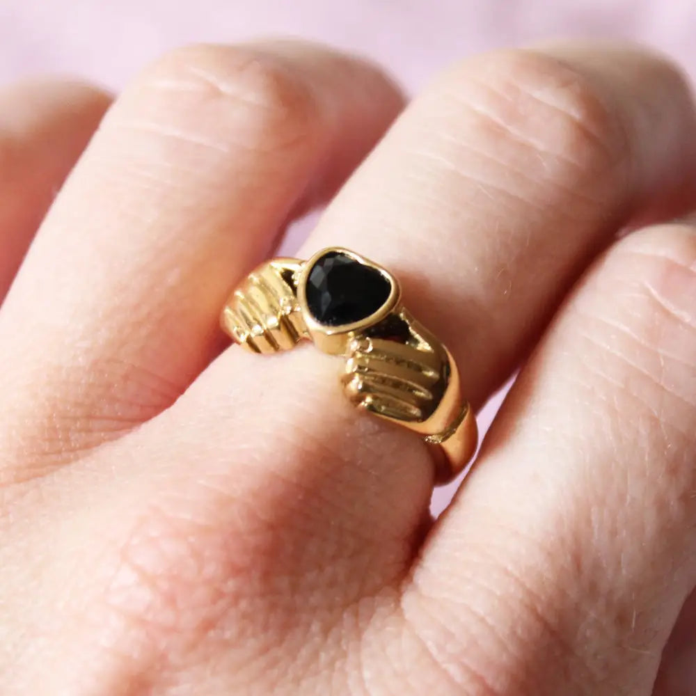 Cousins Collective - Heart In Hands Claddagh Ring - 18K Gold Plated