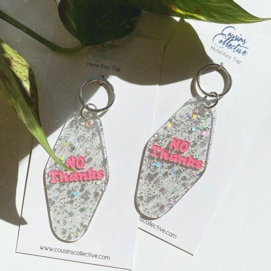 No Thanks Motel Keytag - PABOOM