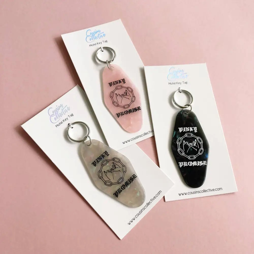 Cousins Collective - Pinky Promise Motel Keytag Keychain - Black