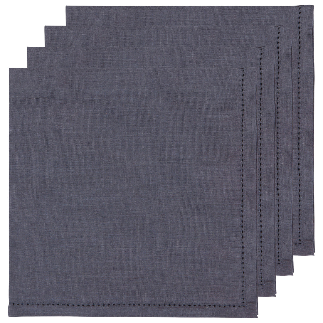 Charcoal Linen Hemstitch Napkins