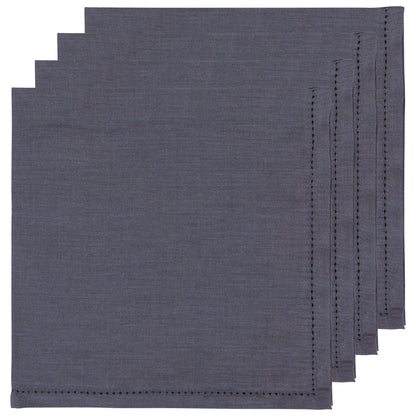 Charcoal Linen Hemstitch Napkins