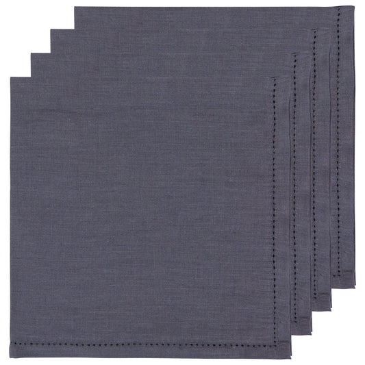 Charcoal Linen Hemstitch Napkins