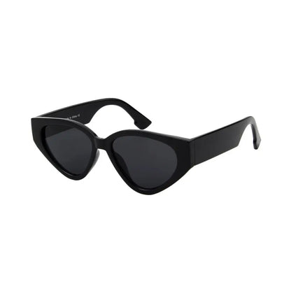 Cramilo Eyewear - Women Round Retro Cat Eye Fashion Sunglasses Black / No Packaging