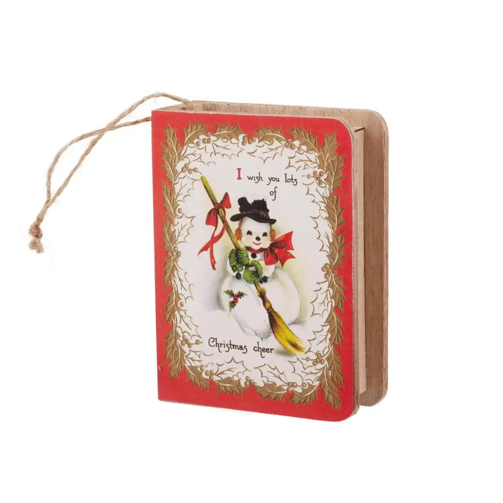 CTG Brands - Book Shaped Snowman Ornament 2.75x3.75’’
