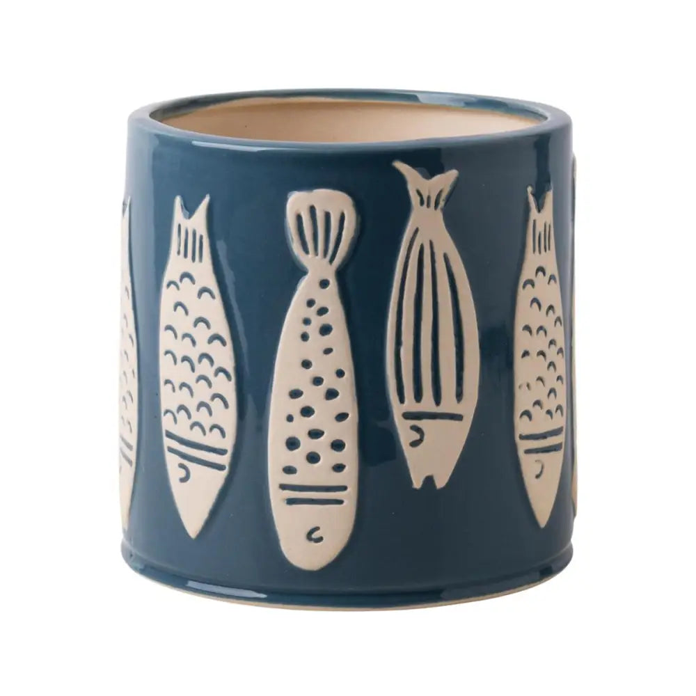 Fishes Embossed Planter 5.3" D - PABOOM