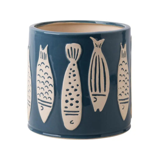 Fishes Embossed Planter 5.3" D - PABOOM