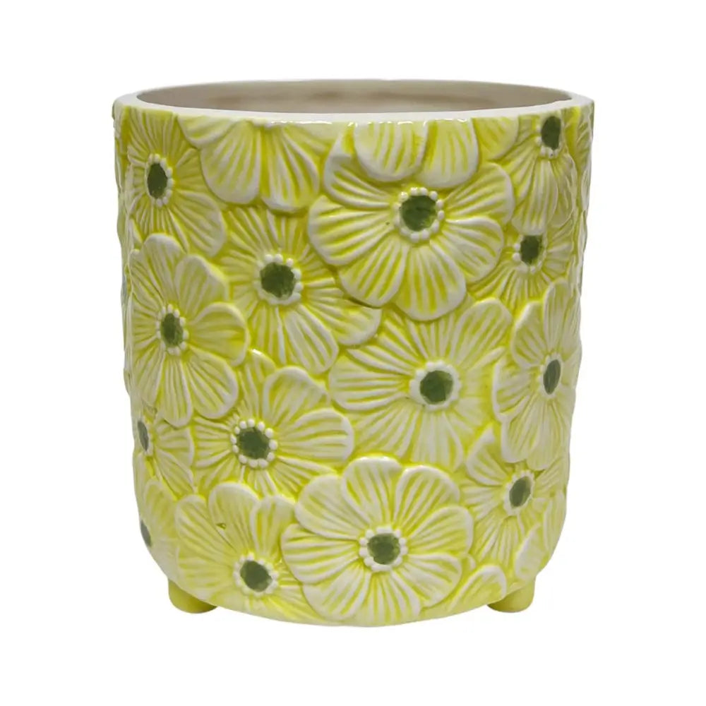 Floral Embossed Planter 5.3x5.9"H - PABOOM