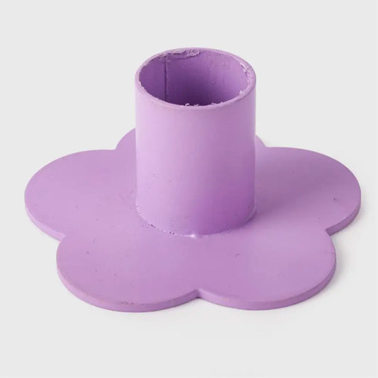 CTG Brands - Iron Flower Taper Holder Purple Small