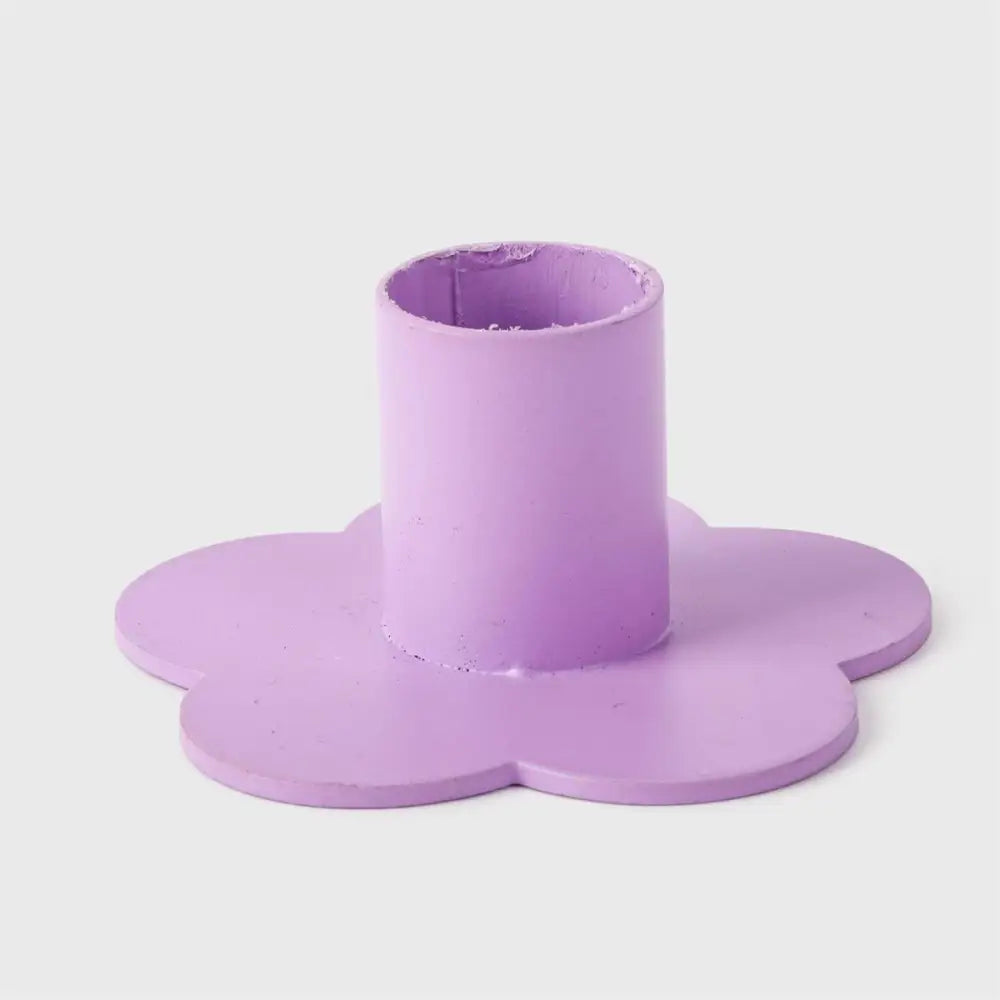 CTG Brands - Iron Flower Taper Holder Purple Small