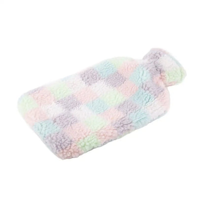 CTG Brands - Nordic Hot Water Bottle Sherpa Pink/Grey Plaid 1.7L