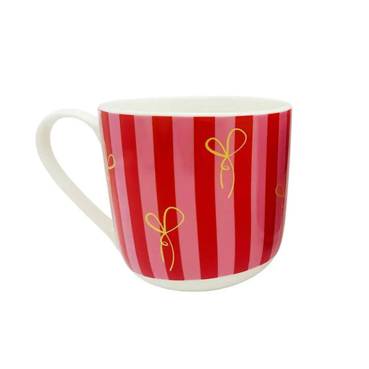 CTG Brands - Pink + Red Stripes + Bows Mugs