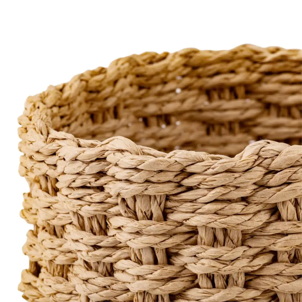 Set/3 Woven Round Storage Baskets Paper - PABOOM