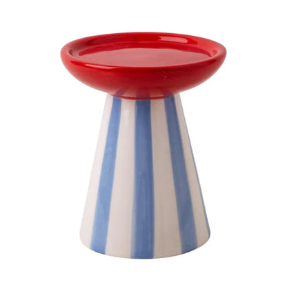 Striped Pillar Candle Holder 4.7" H - PABOOM