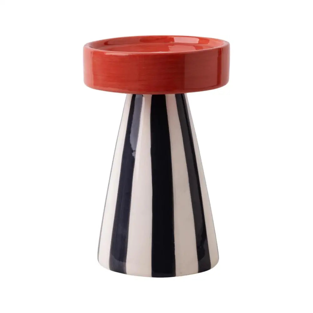 Striped Pillar Candle Holder 5.9" H - PABOOM