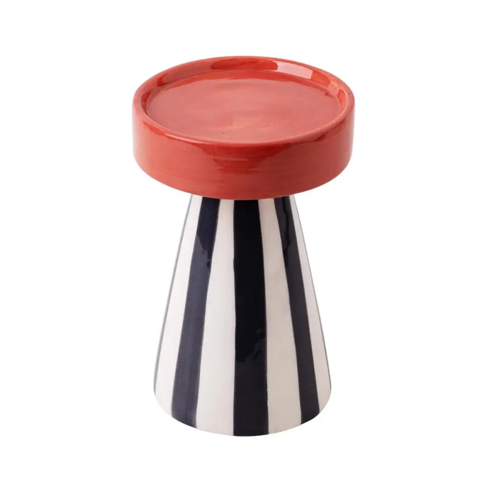 Striped Pillar Candle Holder 5.9" H - PABOOM
