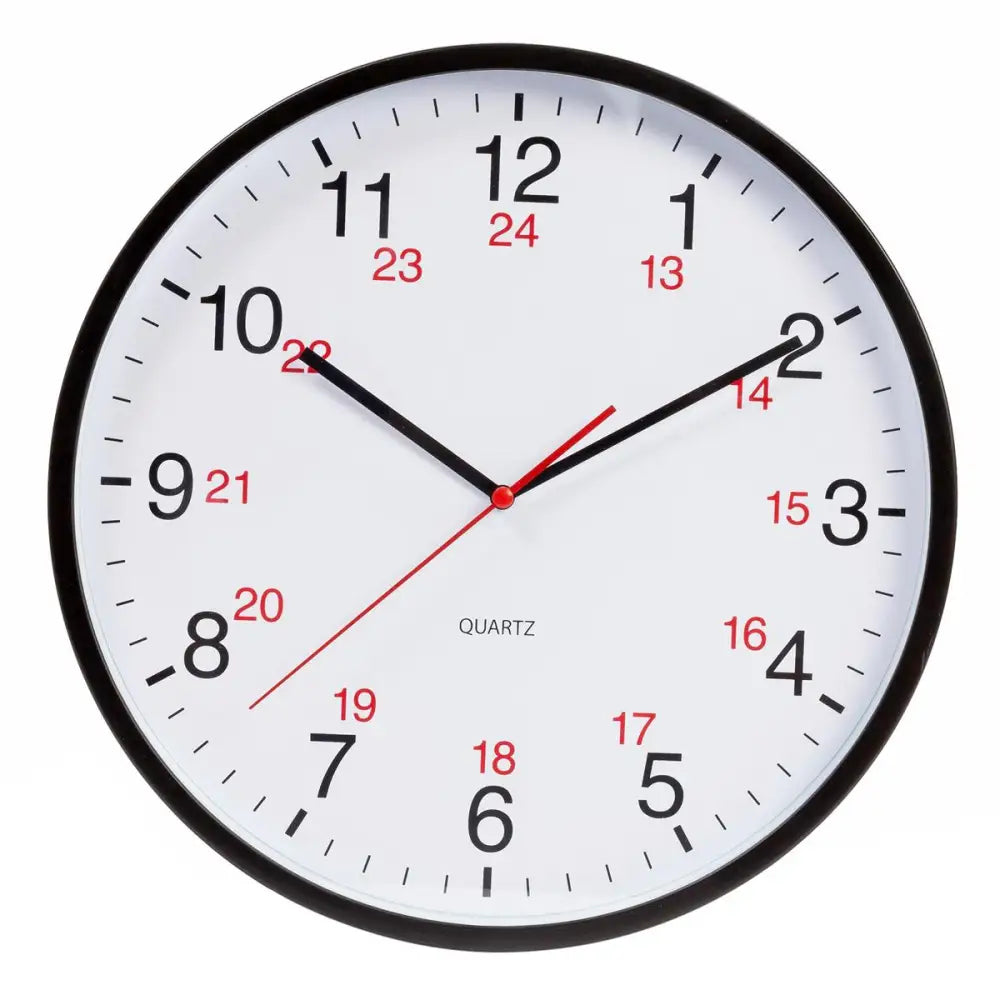 CTG Brands - Synchro Silent Hand Clock Black 12’’ 12/24HR