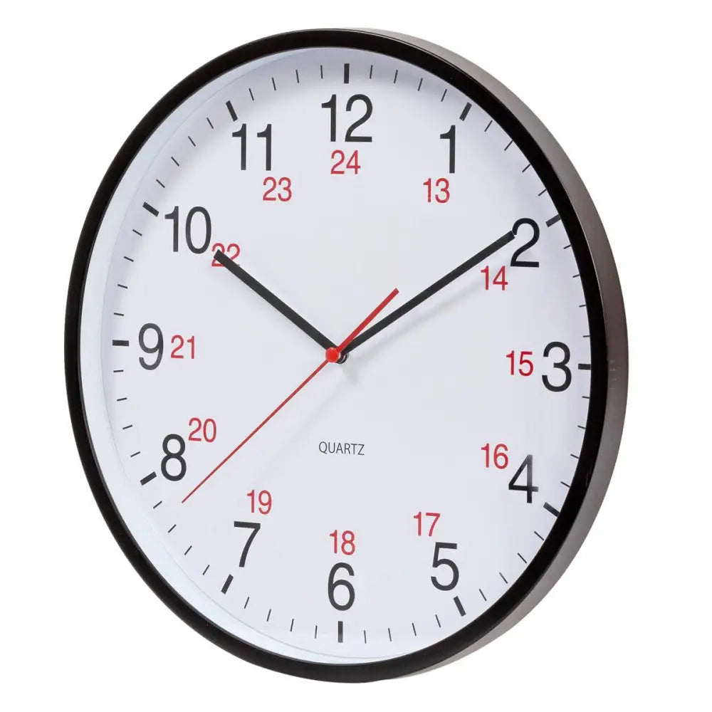 CTG Brands - Synchro Silent Hand Clock Black 12’’ 12/24HR