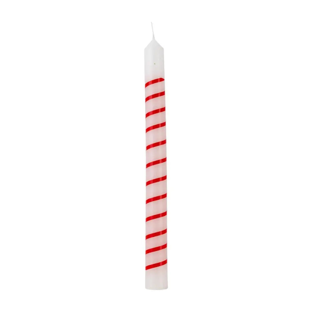 CTG Brands - Taper Candle Red & White Striped S/2 9.75’’