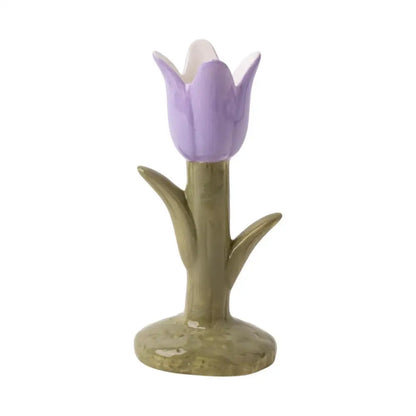 Tulip Flower Candle Holder Purple 5.9" - PABOOM