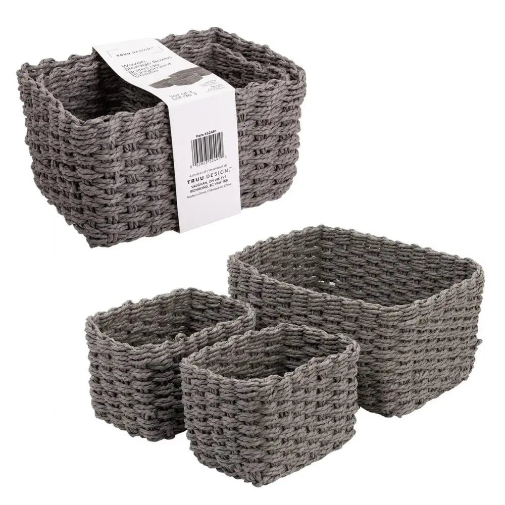 CTG Brands - Woven Storage Box Set Grey