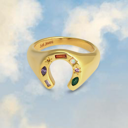 Kaleidoscope Lucky Charm Signet Ring - Gold
