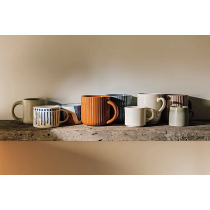 Fluted Mug Cognac shown from above to display the ribbed rim – PABOOM