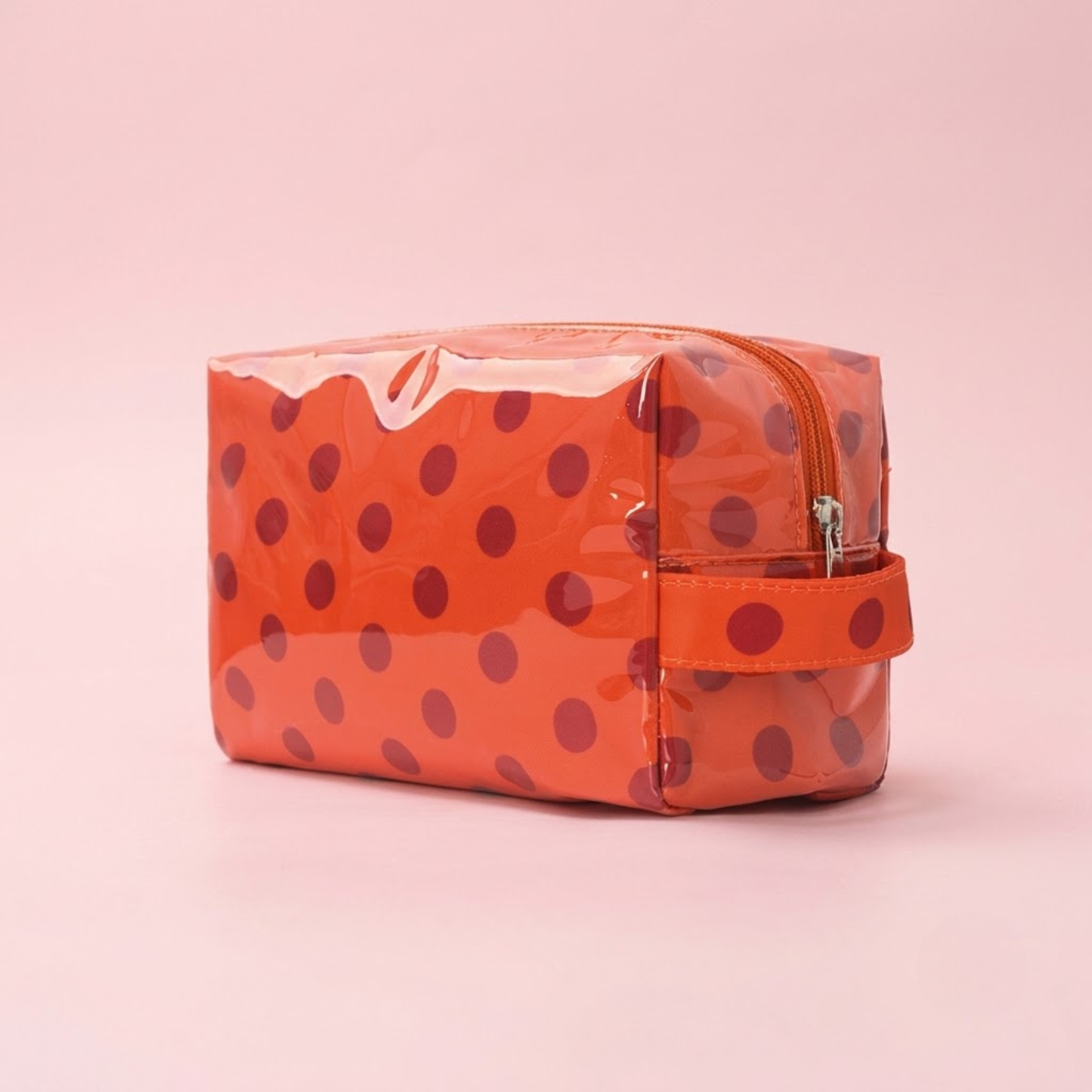 Vibrant Jelly Makeup Pouch - Red Polka Dots