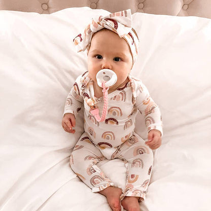 Sweetie Strap™ Silicone One-Piece Pacifier Clips - Pink Beaded