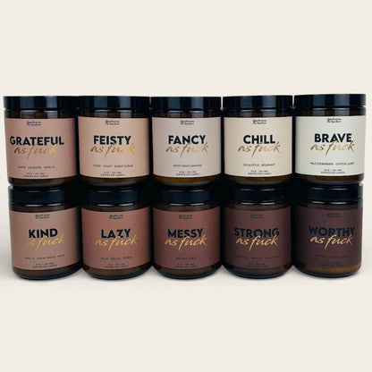 Charleston & Harlow Worthy As Fuck candle lifestyle shot