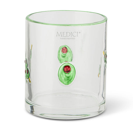 12oz Embossed Icon DOF tumbler in Olive shown from a different angle