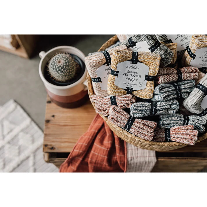 Olive Branch dishcloths styled on a kitchen counter – PABOOM