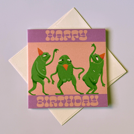 Frog Dance Birthday Mini Card