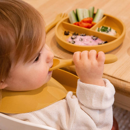 Baby Silicone Weaning Spoon - Ochre