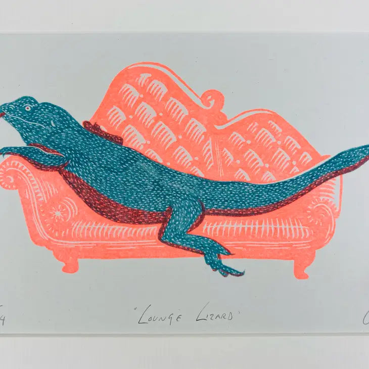 Lounge Lizard Riso Art Print