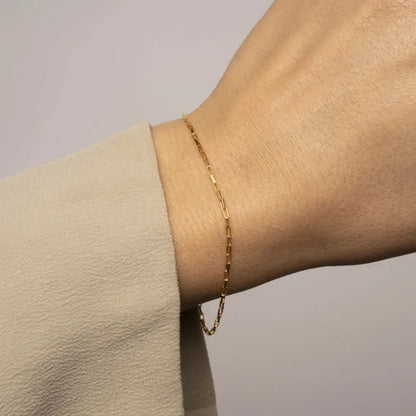 Gold Thin Box Bracelet