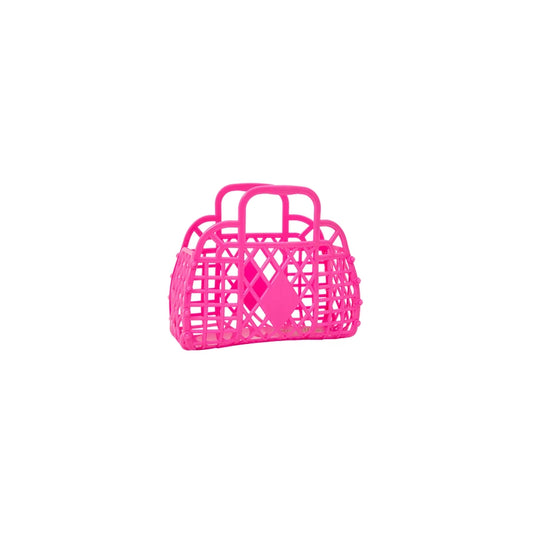 Mini Retro Basket Jelly Bag Berry Pink