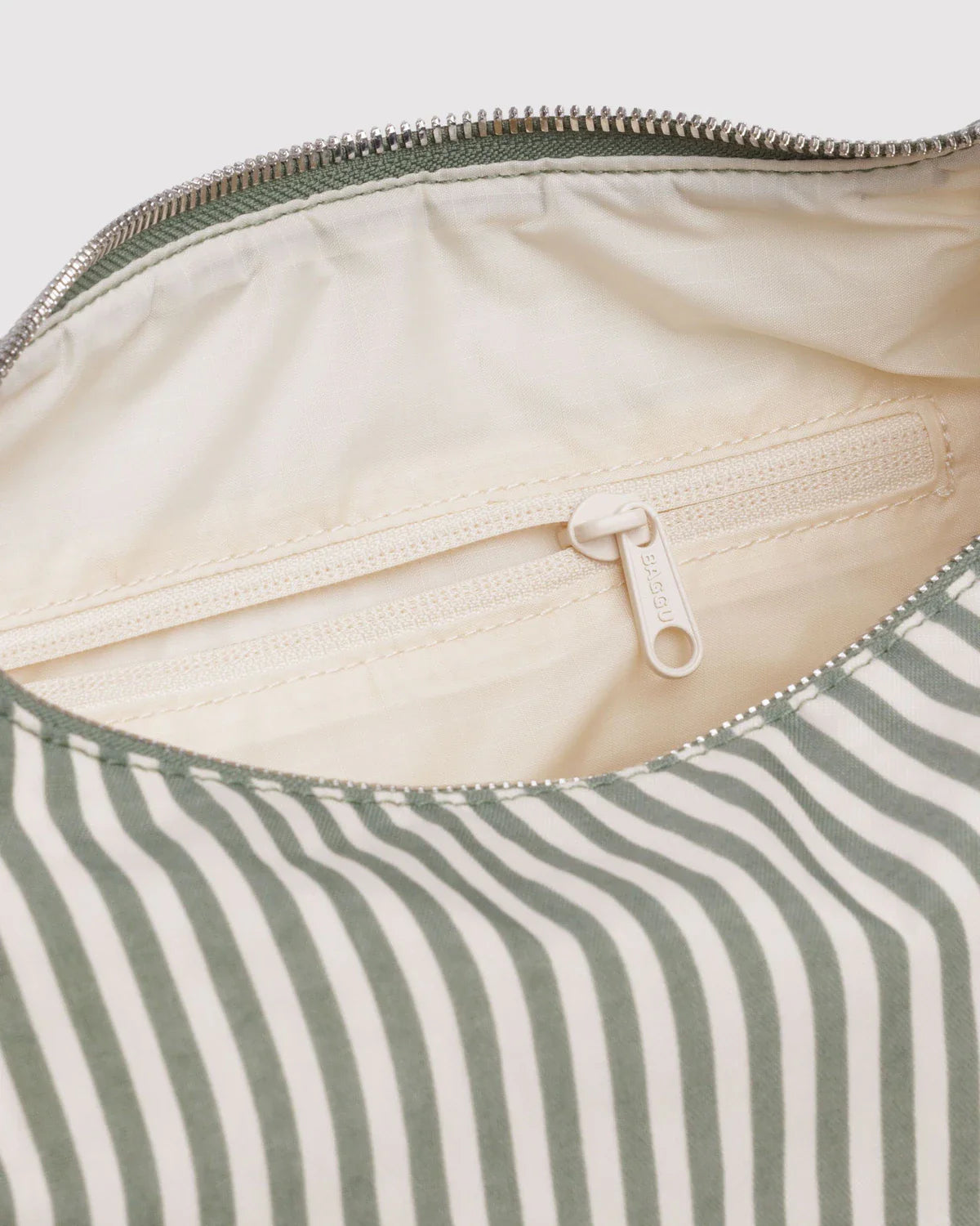 BAGGU Nylon Meringue Bag - Sage Stripe