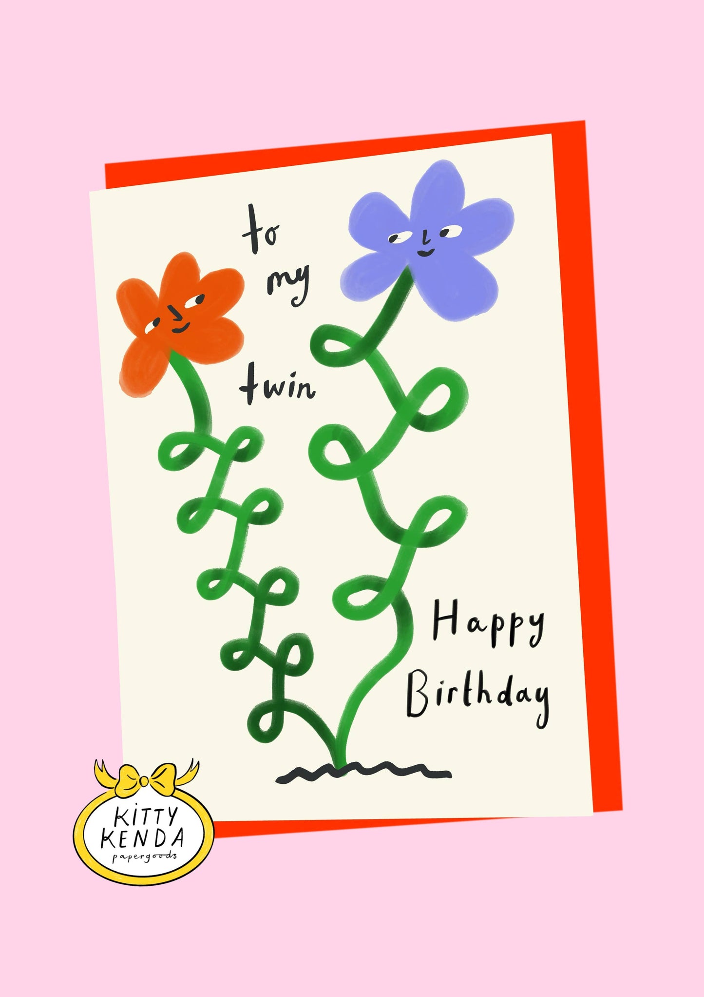 Floral Birthday Twin Greeting Card 