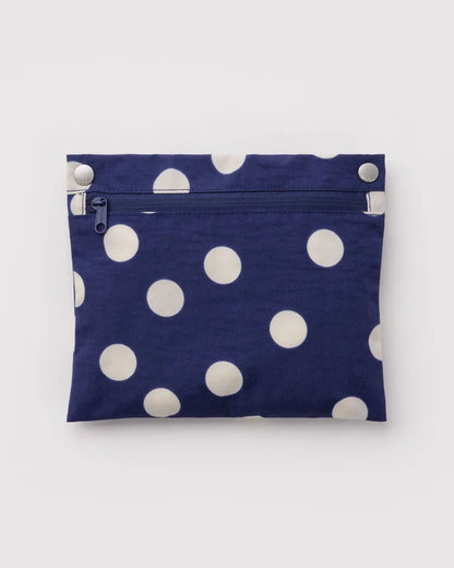 BAGGU Cloud Bag Navy and Cream Polka Dot side profile - PABOOM