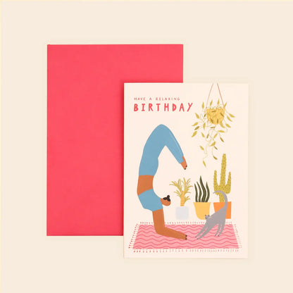 Yoga Birthday Card