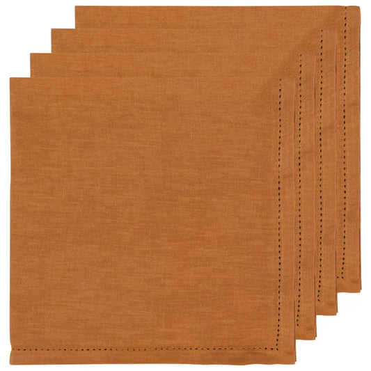 Amber Hemstitch Linen Napkins Set - PABOOM