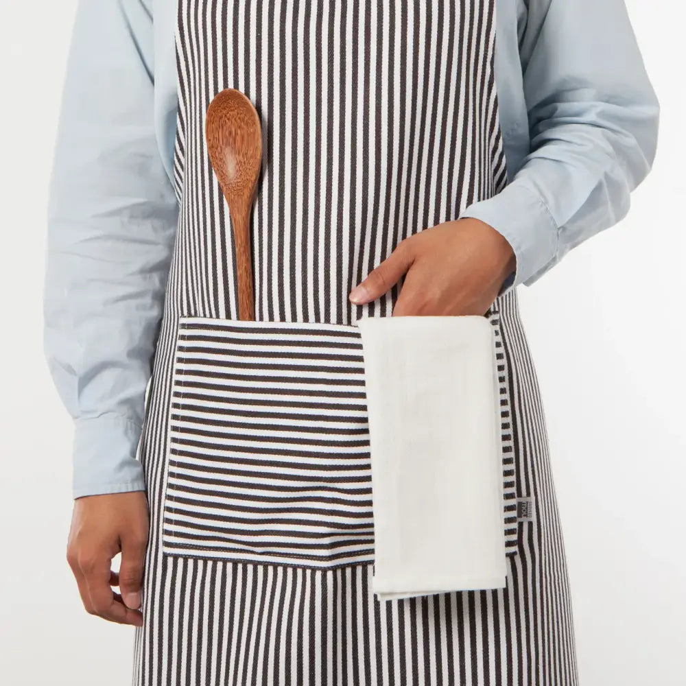 Danica - Apron Basic Narrow Stripe Black
