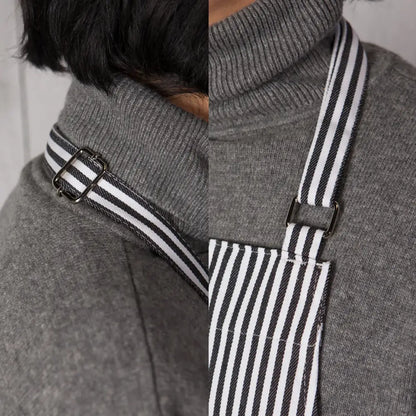 Danica - Apron Basic Narrow Stripe Black