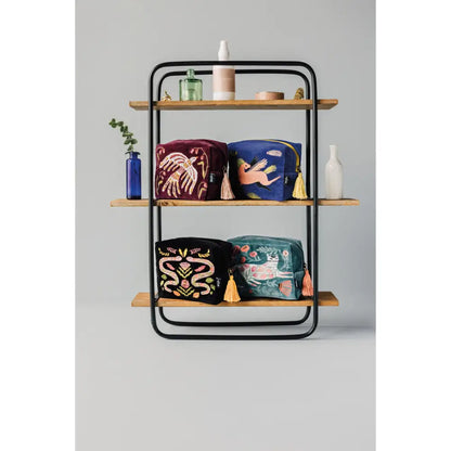 Danica - four decorative cosmetic bags shelf