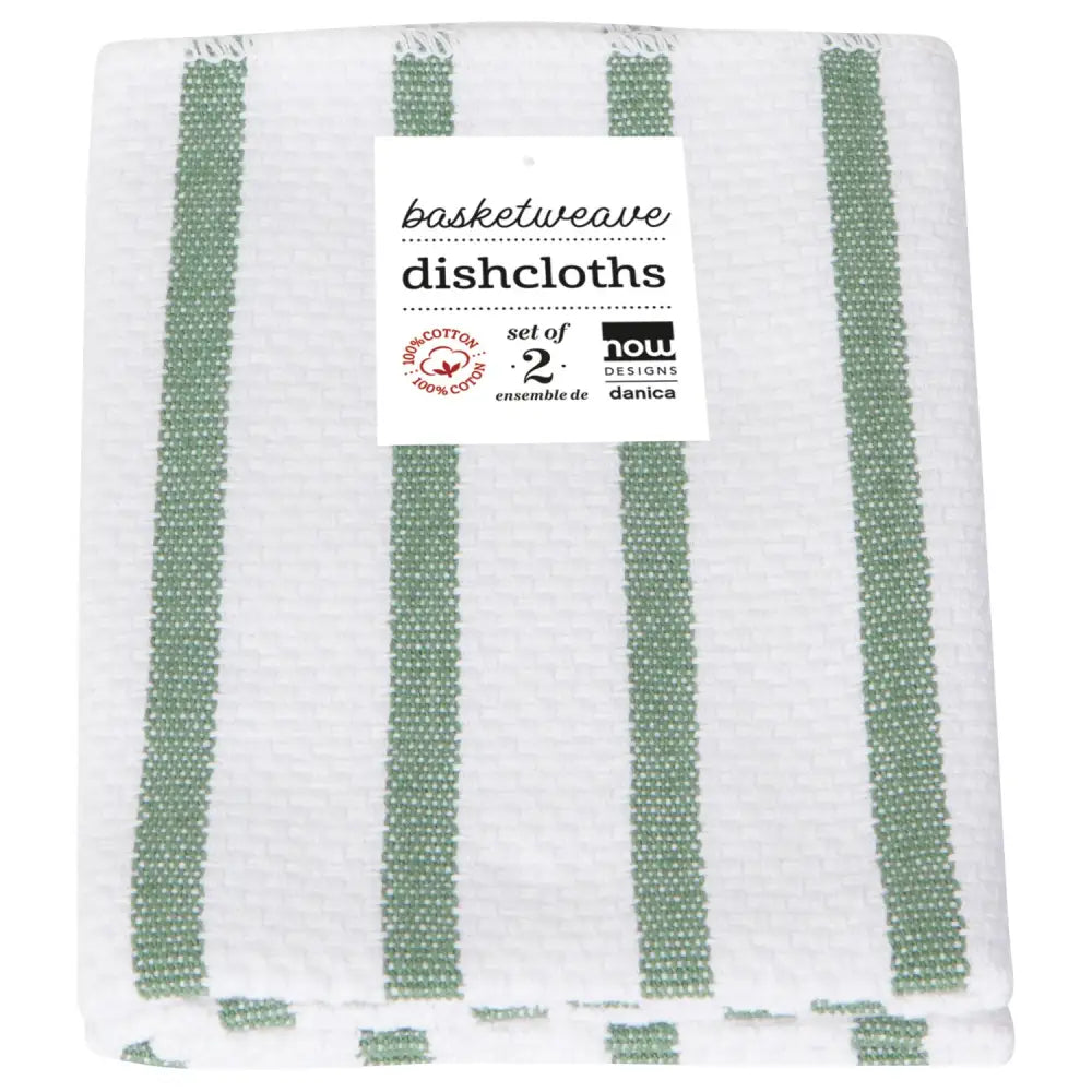 Basketweave Dishcloths Elm Green - PABOOM