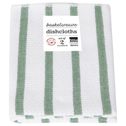 Basketweave Dishcloths Elm Green - PABOOM