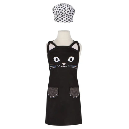 Danica - black cat apron chef’s hat