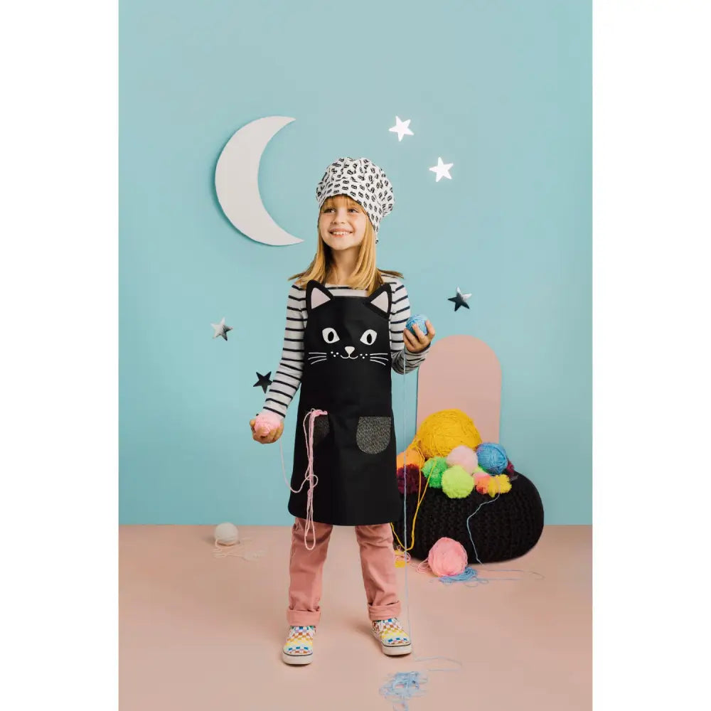 Danica - child’s black cat apron