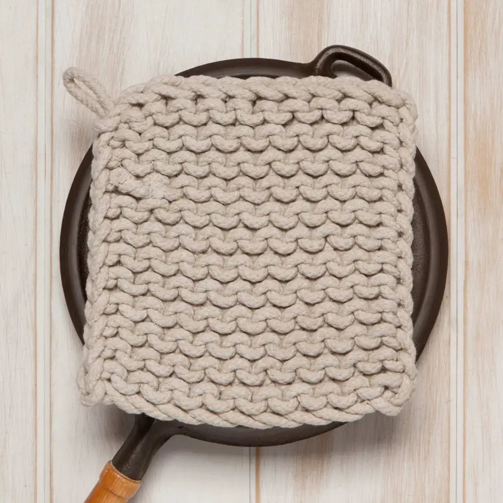 Cotton Knit Potholder Trivet - Clay