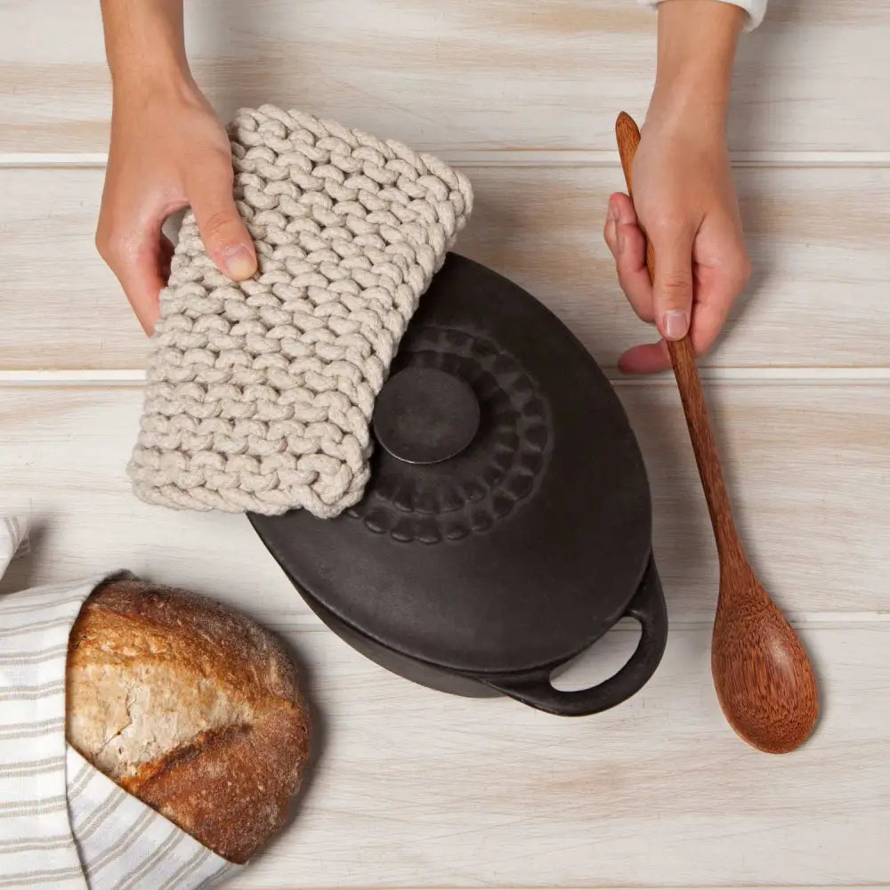 Cotton Knit Potholder Trivet - Shadow